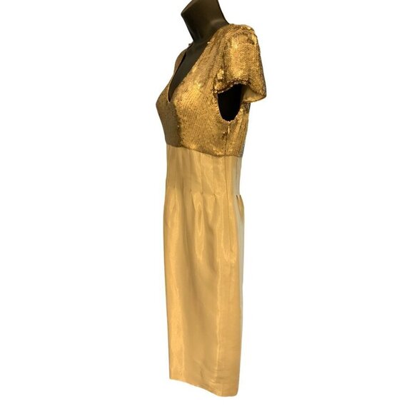 Luca Luca vintage couture Empire Line dress size 8  silk & sequined exceptional - Picture 3 of 14